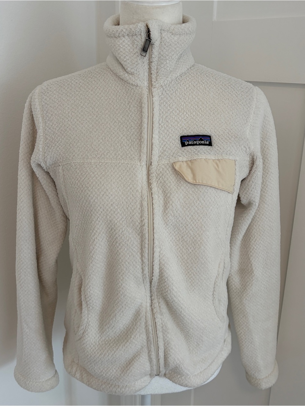 Patagonia Jacket Re-Tool Fleece Full Zip Off White Ivory Womens Small*R22